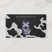 Wild ich Kuh Schwarzweiss Visitenkarte (Rückseite)