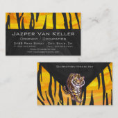 Wild ich Tiger orange und schwarz Visitenkarte (Vorne/Hinten)