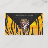 Wild ich Tiger orange und schwarz Visitenkarte (Rückseite)