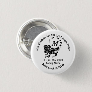 Wild Iguana Lost Familienadresse Zuhause Button