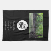 Wild Iguana Silhouette Monogram Foto Geschirrtuch (Horizontal)