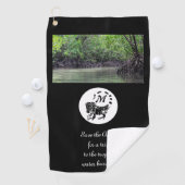 Wild Iguana Silhouette Monogram Foto Golfhandtuch (Insitu)