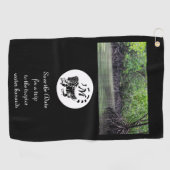 Wild Iguana Silhouette Monogram Foto Golfhandtuch (Horizontal)