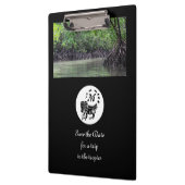 Wild Iguana Silhouette Monogram Foto Klemmbrett (Links)