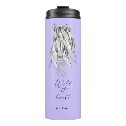 Wild im Herz Individuelle Name Lavender Thermosbecher (Vorderseite)
