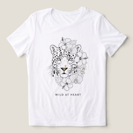 Wild im Herzen - Eleganter Leopard und Blumenstrau Tri-Blend Shirt (Design Vorderseite)