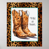 Wild im Herzen - Gepard Cowgirl Boots Poster Art (Vorne)