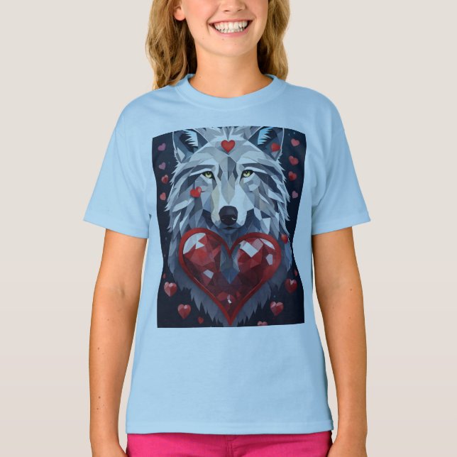"Wild im Herzen: Wolf-Liebe" T-Shirt (Vorderseite)