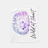 Wild im Herzen zeichnend Igel Fleecedecke (Vorderseite)