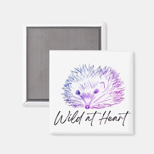 Wild im Herzen zeichnend Igel Magnet (Vorderseite/Rückseite)