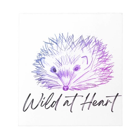 Wild im Herzen zeichnend Igel Notizblock (Vorderseite)