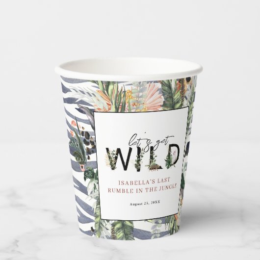 Wild in Liebe | DschungelBrautparty Pappbecher (Vorderseite)