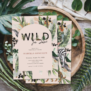 Wild In Love   Dschungel-Brautparty Einladung
