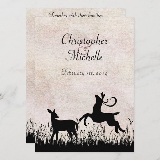 Wild in Meadow Wedding Einladung (Vorne/Hinten)