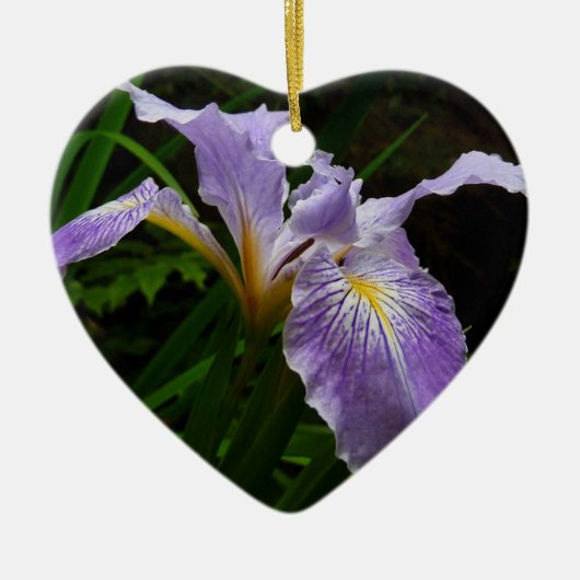 Wild Iris Blume Lila Floral Keramikornament (Vorne)