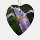 Wild Iris Blume Lila Floral Keramikornament (Links)