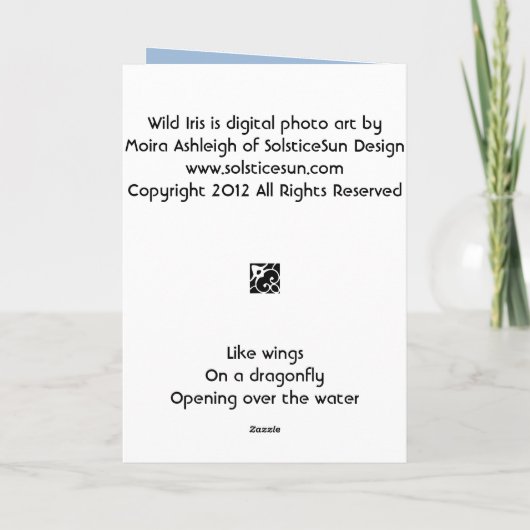 Wild Iris Karte (Rückseite)