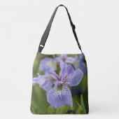 Wild Iris Lila Blume Bag Tragetaschen Mit Langen Trägern (Rückseite)