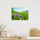 Wild Iris und Alaskan Landscape Poster (Küche)