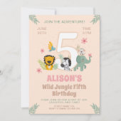Wild Jungle 5. Geburtstag Einladung (Vorderseite)