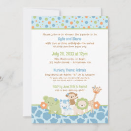 Wild Jungle Animals Baby Boy Shower Invitation Einladung