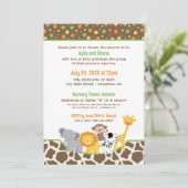 Wild Jungle Animals Baby Shower Invitation Einladung (Stehend Vorderseite)