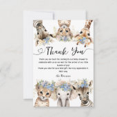 Wild Jungle Animals Safari Baby Shower Boy Dankeskarte (Vorderseite)