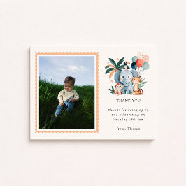 Wild Jungle Birthday Party Photo Thank You Card Einladung