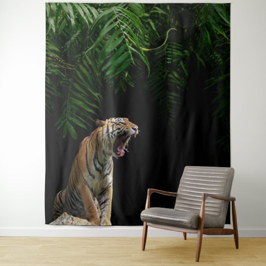 Wild Jungle Brüllender Tiger Wandteppich (Beispiel)