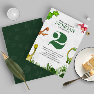Wild Jungle Dinosaur Adventure Kindergeburtstag Einladung