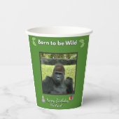 Wild Jungle Gorilla Birthday Design Pappbecher (Vorderseite)