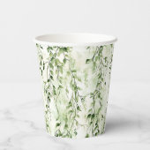 Wild Jungle Green Ivy Leopard Geburtstag Pappbecher (Rückseite)