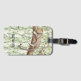 Wild Jungle Green Ivy Leopard Gepäckanhänger