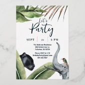 Wild Jungle Leopard 21. Geburtstag Party Folieneinladung (Rückseite)