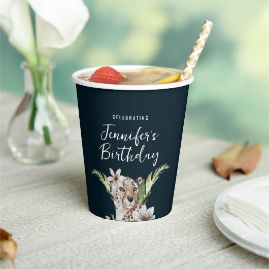 Wild Jungle Leopard Adult Geburtstagsparty Pappbecher (In Situ)