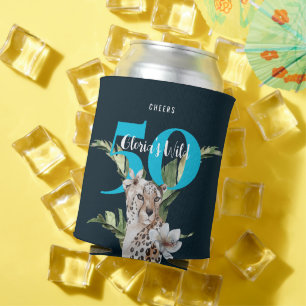 Wild Jungle Leopard Blue 50. Geburtstag Dosenkühler