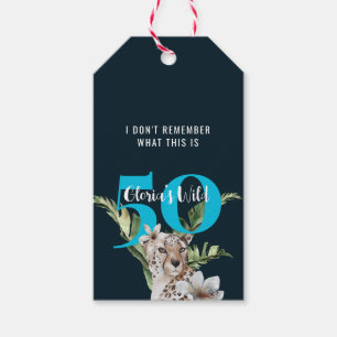 Wild Jungle Leopard Blue 50. Geburtstag Funny Gift Geschenkanhänger