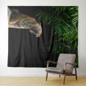 Wild Jungle Roaring Tiger Tapestry Wandteppich (Beispiel (Horizontal))