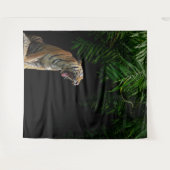 Wild Jungle Roaring Tiger Tapestry Wandteppich (Vorderseite (Horizontal))