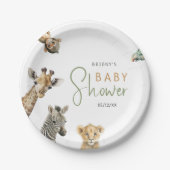 Wild Jungle Safari Animals Baby Dusche Pappteller (Vorderseite)