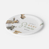 Wild Jungle Safari Animals Baby Dusche Pappteller (Schrägansicht)