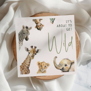 Wild Jungle Safari Animals Baby Dusche Serviette