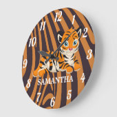 Wild Jungle Safari Animals baby Große Wanduhr (Winkel)