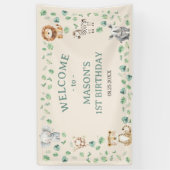Wild Jungle Safari Animals Birthday Banner (Vertikal)