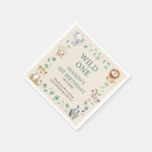 Wild Jungle Safari Animals Birthday Serviette (Ecke)