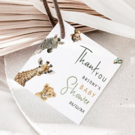 Wild Jungle Safari Animals Kinderdusche Vielen Dan Geschenkanhänger