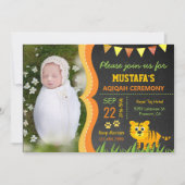 Wild Jungle Safari Baby Tiger Aqiqah Foto Einladung (Vorderseite)