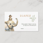 Wild Jungle Safari Kinderdusche Windeln Raffle Begleitkarte (Vorderseite)