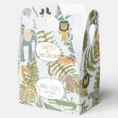 Wild Jungle Safari Tiere Botanische Babydusche Geschenkschachtel (Geöffnet)