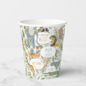 Wild Jungle Safari Tiere Botanische Babydusche Pappbecher (Vorderseite)